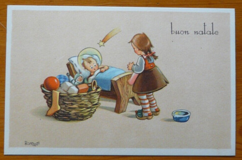 Cartolina buon natale - buon,