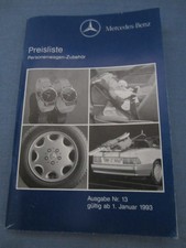 MERCEDES-BENZ LISTINO PREZZI ACCESSORI 1993 W124 R129 V140 500SEC BECKER RADIO RETE C