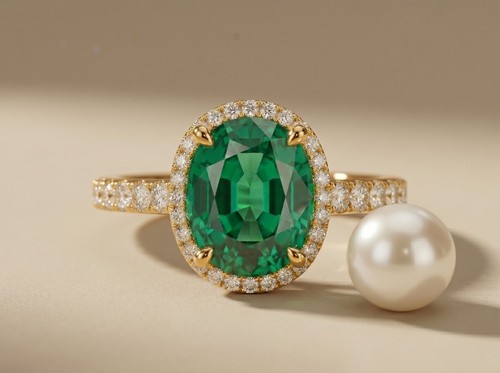 Anello smeraldo taglio ovale - anello,