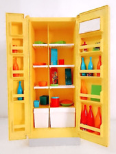 BARBIE DREAM FURNITURE 1978 mattel frigorifero giallo + accessori usato