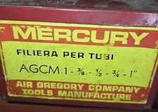 Set filiera per tubi MERCURY AGCM – 3/8" 1/2" 3/4" 1" – con cricchetto e valigia