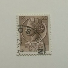 Francobolli Italia 1955 - Siracusana Turrita - Lire 20 Usato