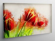 QUADRO MODERNO STAMPA TELA MODERNI QUADRI TULIPANO ROSSO TULIPANI ROSSI T412