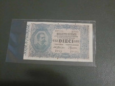 Banconota 10 Lire Umberto I - Re d'Italia - R2 - RARISSIMA