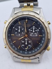 Orologio Cronografo da polso CITIZEN Quartz uomo Water resist 3560 Acciaio Oro