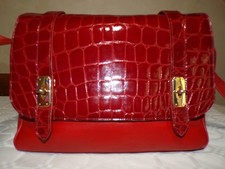 BORSA SILVANO BIAGINI PELLE/COCCODRILLO 100% LUXURY BAG  MADE IN ITALY