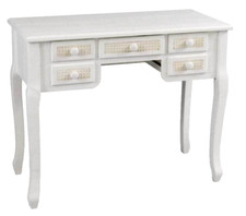 SCRIVANIA SCRITTOIO 5 CASSETTI SHABBY CHIC TAVOLO TAVOLINO CONSOLLE 90*40*h79 cm