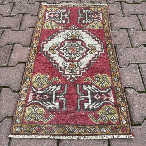 Tappeto rosso avorio 2x3