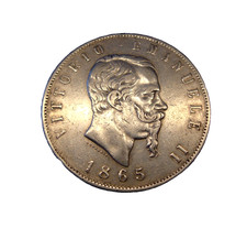 5 Lire 1865 T Regno d'Italia