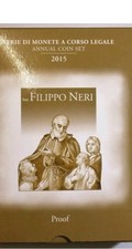 DIVISIONALE PROOF ITALIA 2015 FILIPPO NERI 5 EURO ARGENTO FONDO SPECCHIO 