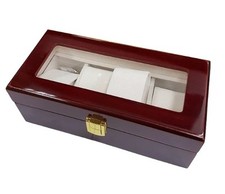 x Box Scatola Cofanetto Con Vetrina Porta Orologi Bracciali Legno 4 Posti lac
