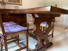 Tavolo fratino artigianale  in legno massello + 6 sedie
