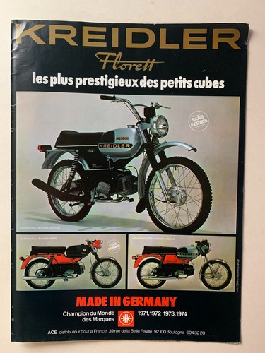 Publicite 1976 moto kreidler - publicite,