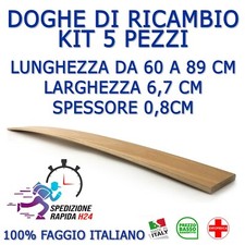 KIT 5 DOGHE DI RICAMBIO PER RETI LETTO IN LEGNO-TUTTE LE MISURE LARGHEZZA 6,7CM