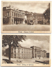 2 CARTOLINE DI TRIESTE ,STAZIONE CENTRALE - PALAZZO DI GIUSTIZIA - FOTO MIONI