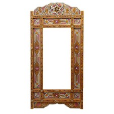 Cornice specchio legno giallo