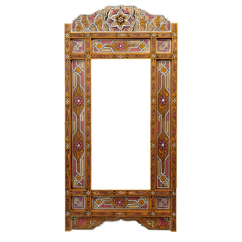 Cornice specchio legno - , giallo