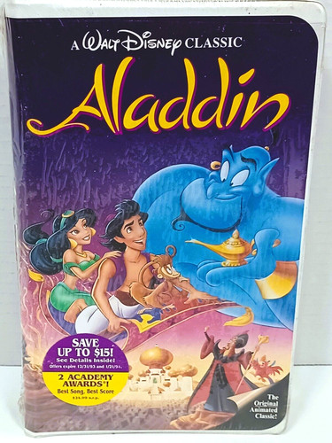 Aladdin vhs 1993 black - aladdin,