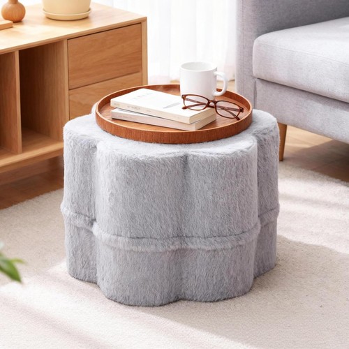 Floral pouf ottoman foot - floral,