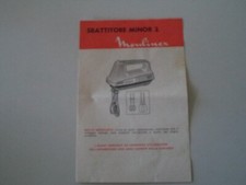 PICCOLO LIBRETTO DI ISTRUZIONI MOULINEX SBATTITORE MINOR 2 - VINTAGE ANNO 1978