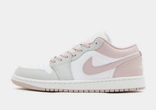 Scarpe basse da donna Air Jordan 1 in bianco, grigio e rosa