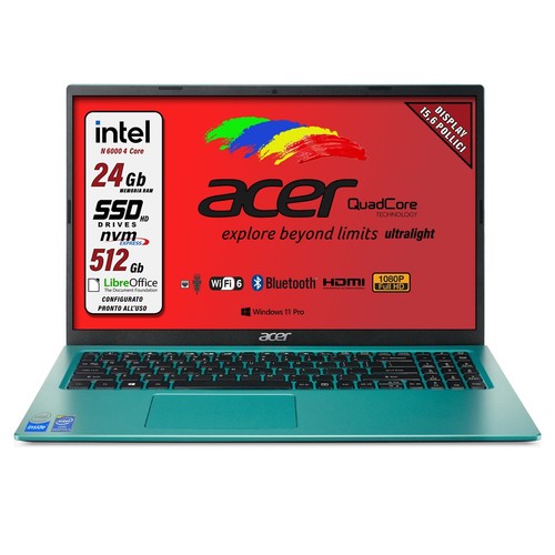 Acer notebook intel - n6000, ssd