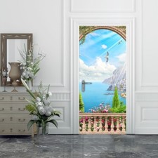 PORTA PERSONALIZZATA DECORAZIONI ARREDAMENTO DESIGN STILE QUADRO TROMPE L'OEIL