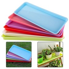 Set 6 Pezzi Piattini per Piante in Plastica Gocciolatoio Rettangolari per Vasi d