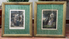 COPPIA INCISIONI INGLESI A COLORI - XIX SECOLO ('800) - CORNICE MODERNA