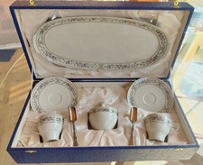 Servizio Da Caffè In Porcellana e Oro Zecchino, Cucchiaini Argento 800 NUOVO!!