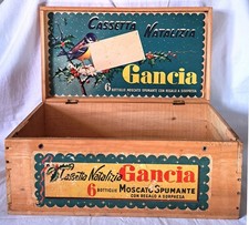 Cassetta Natalizia liquori vino GANCIA Anni 70 in legno vuota