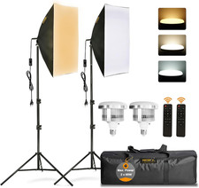 Softbox Set Studio Fotografico 95W LED 50X70Cm Luci Regolabile 3000~6500K Lampad