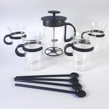 Set caffè Bodum con caffettiera French press, 4 tazze vetro e cucchiaini design