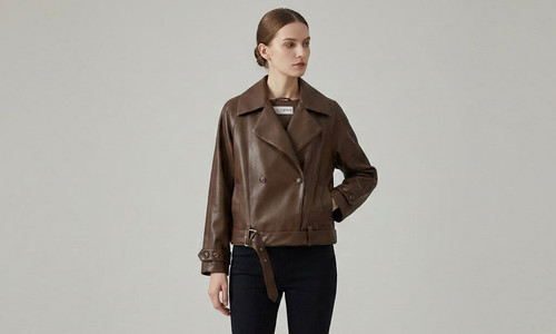 Giacca donna ecopelle marrone - donna,