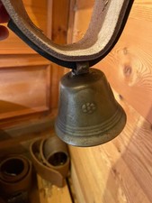 CAMPANACCIO BRONZA CON COLLAREE FIBIA IN OTTONE PER VACCHE, CAVALLI, ASINI