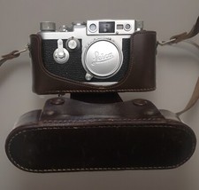 ? Leica IIIG con Elmar 5 cm f 3,5 Red scale del 1956 con borsa
