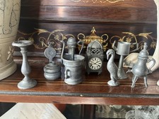 Collezione Di Miniature Casa Delle Bambole Vintage Peltro 