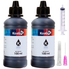 Kit ricarica inchiostro koala 200 ml NERO per Canon HP Brother Epson tutte le stampanti a getto d'inchiostro