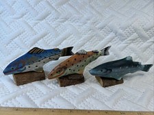 3 Hand Carved Fish All