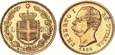 Italia 20 lire oro 1882 re