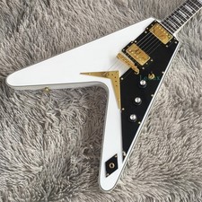 White Fly V Electric Guitar 6