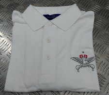 RAF Pti Bianco Maglietta Polo Con Fisico Formazione Instructor Insignia Henbury
