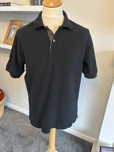 Polo burberry nera cotone - burberry,
