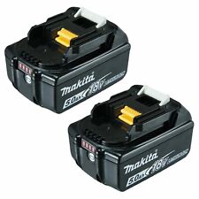 2 BATTERIE MAKITA BL1850B ORIGINALE LXT 18 V 5,0 Ah LI-ION con LED