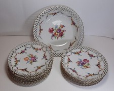 Antico Servizio 12 Piatti + 1 Portata Porcellana SCHUMANN Dresda Vintage