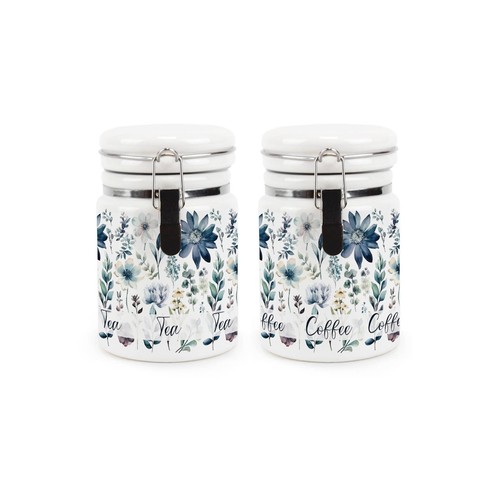Bidoni fiori blu con coperchio - con,