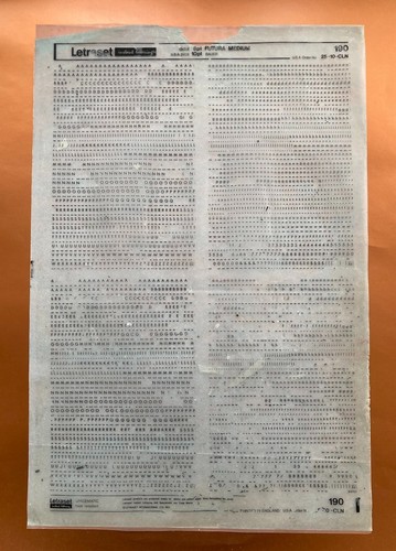 Letraset 190 futura medium - futura, 8pt