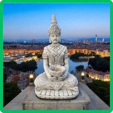 Statua da giardino per esterno scultura monaco Buddha zen in cemento marmo H82CM