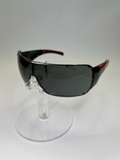 90s Occhiali da sole Prada SPS 53H 7OV-1A1 3N Sport Black Wrap Mask vintage