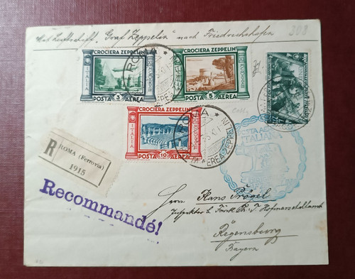 Regno 1933 zeppelin lire 5 - zeppelin,